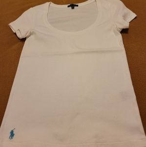 Ralph Lauren white scoop neck tshirt.